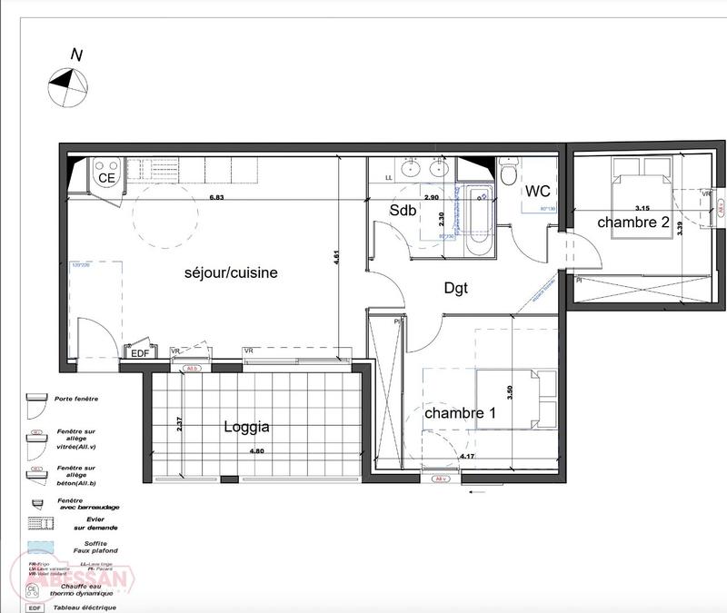 Appartement - 72 m² - 3 pièces