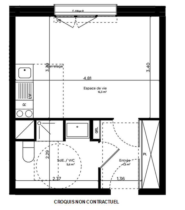 Appartement - 26 m² - 1 pièce