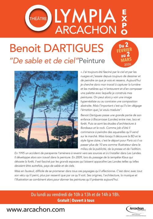 Exposition de peinture "De sable et de ciel" par Benoit Dartigues