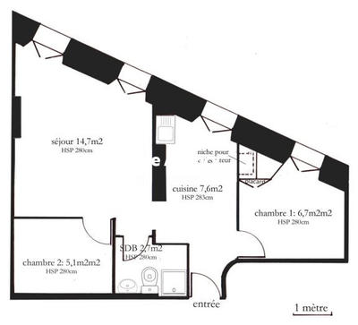 Appartement - 35 m² - 2 pièces