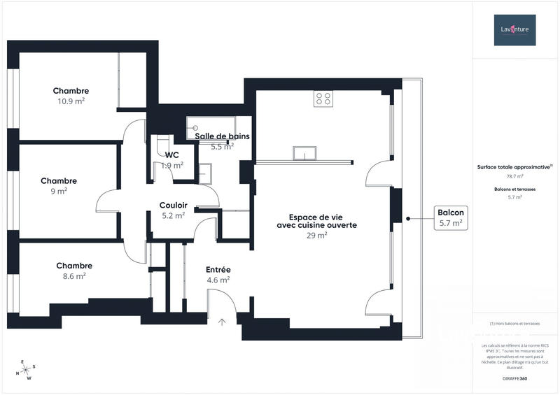 Appartement - 76 m² - 4 pièces