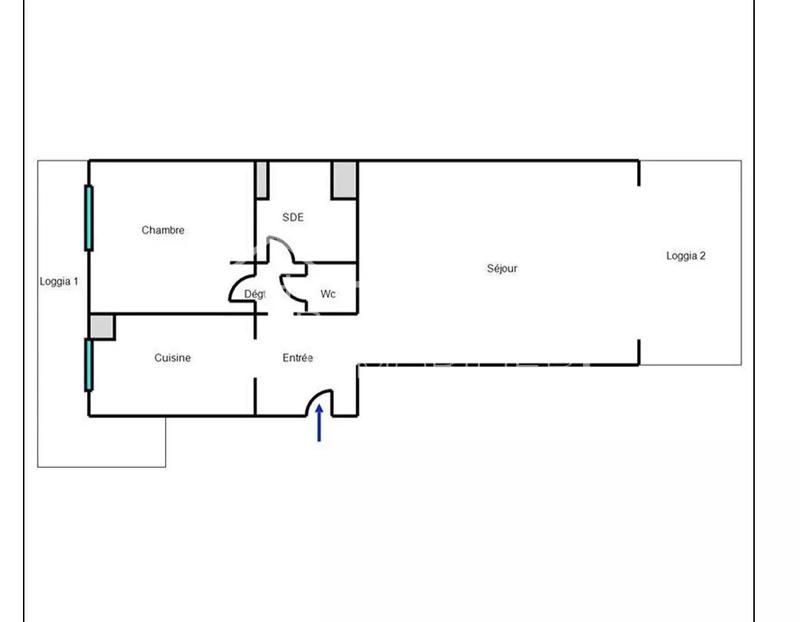 Appartement - 56 m² - 2 pièces