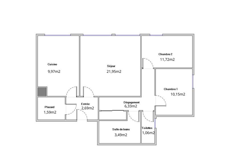 Appartement - 68 m² - 3 pièces