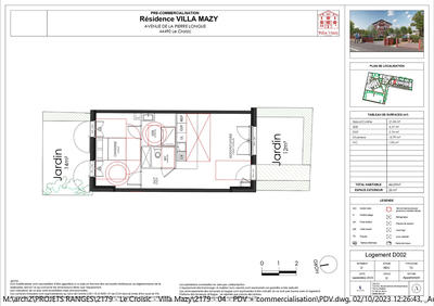 Appartement - 45 m² - 2 pièces