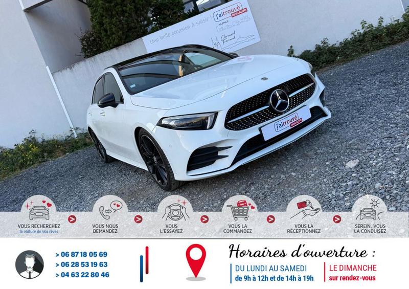 Mercedes Classe a 160 109cv Bv6 Amg Line Key Less Go*Grand Toit Ouvrant en Verre Coulissant *Eclairage d'ambiance*MultiBeam Led*Jante alu 19*Camera 360*Moteur Chaine*Véhicule Sous Garantie*Siege Chauffant*Carplay*Siège Sport Cuir Alcantara complet Surpiqu