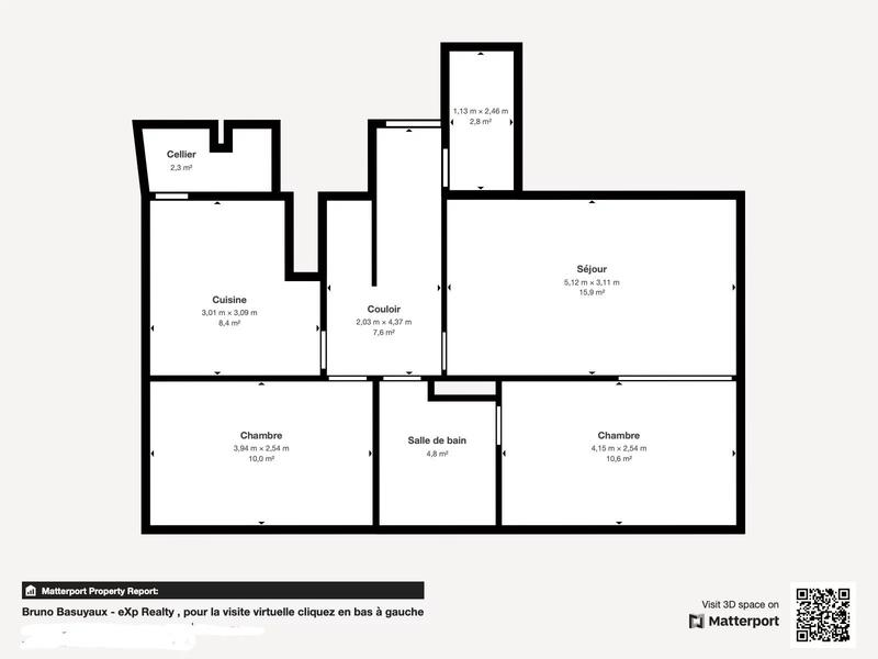 Appartement - 58 m² - 3 pièces