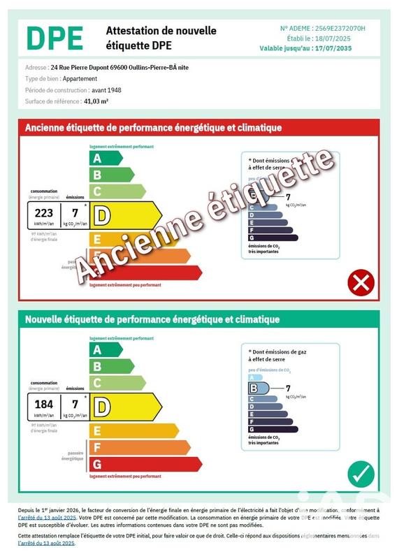 Appartement - 41 m² - 2 pièces