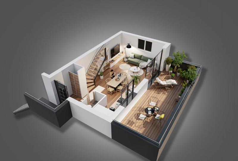 Appartement - 59 m² - 2 pièces