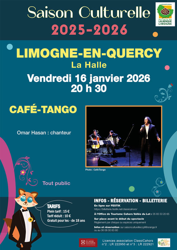 Saison culturelle Lalbenque-Limogne : Concert Café-Tango