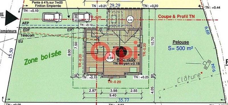 Terrain constructible - 500 m²