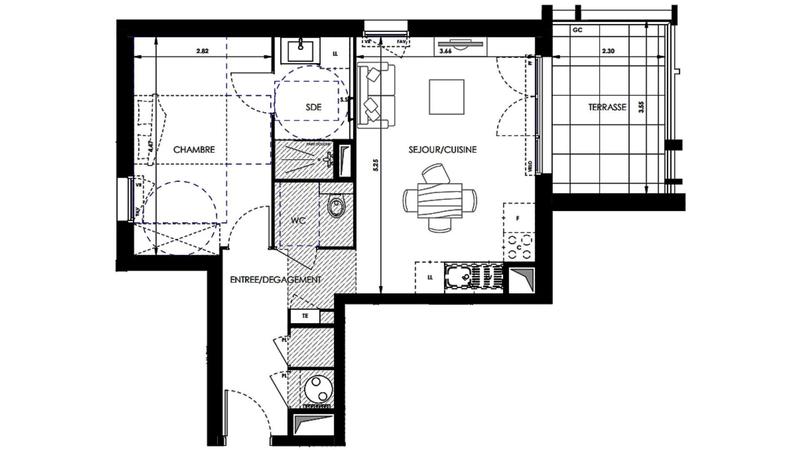 Appartement - 46 m² - 2 pièces