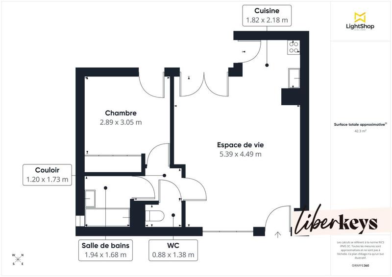 Appartement - 50 m² - 2 pièces
