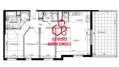 Appartement - 93 m² - 4 pièces