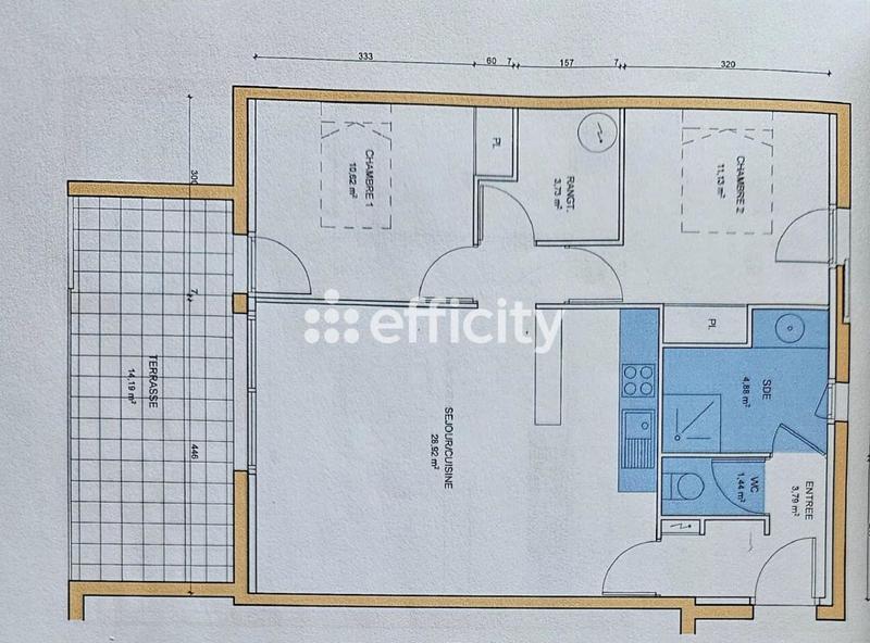 Appartement - 64 m² - 3 pièces