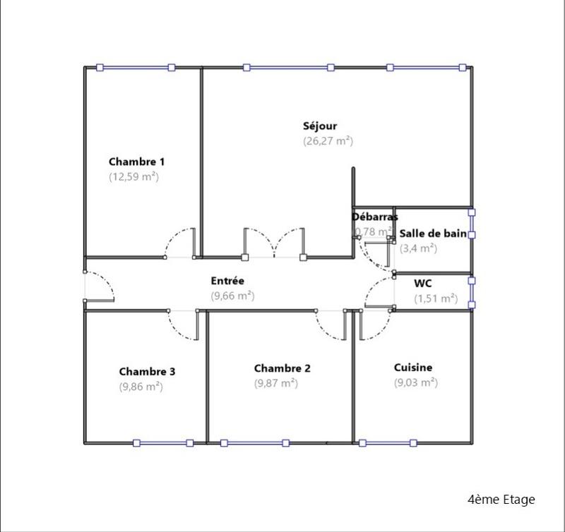 Appartement - 83 m² - 4 pièces