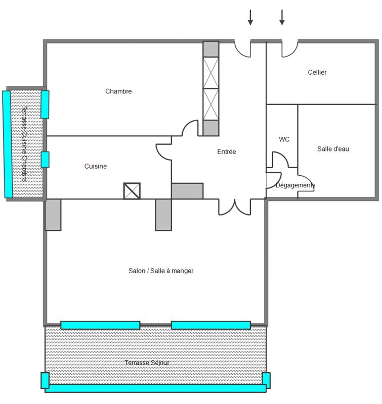 Appartement - 62 m² - 3 pièces