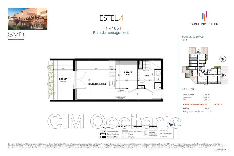 Appartement - 30 m² - 1 pièce