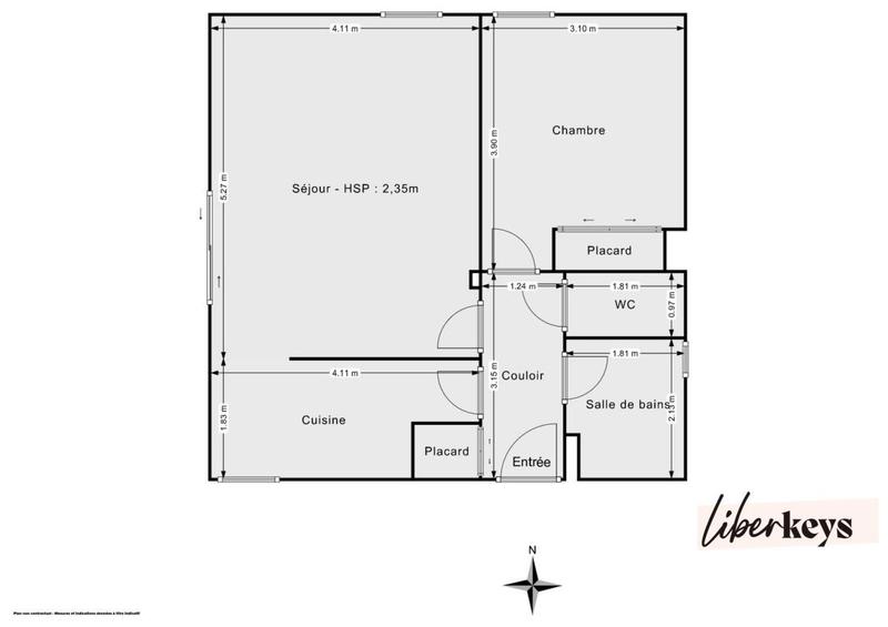 Appartement - 49 m² - 2 pièces