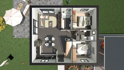 Maison - 72 m² - 3 pièces