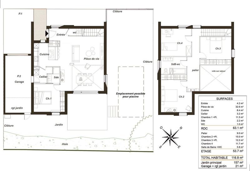 Maison contemporaine - 117 m² - 5 pièces