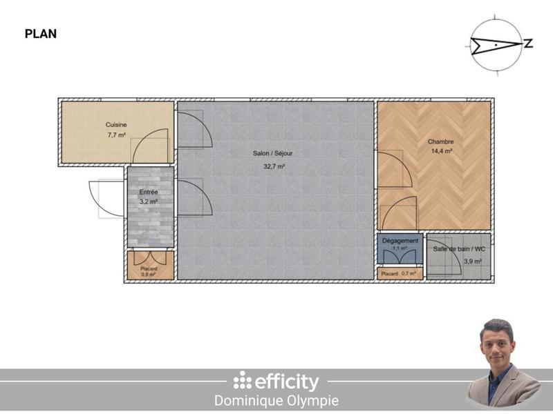 Appartement - 65 m² - 2 pièces