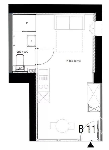 Appartement - 27 m² - 1 pièce
