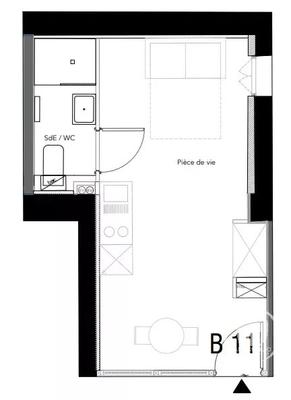 Appartement - 27 m² - 1 pièce