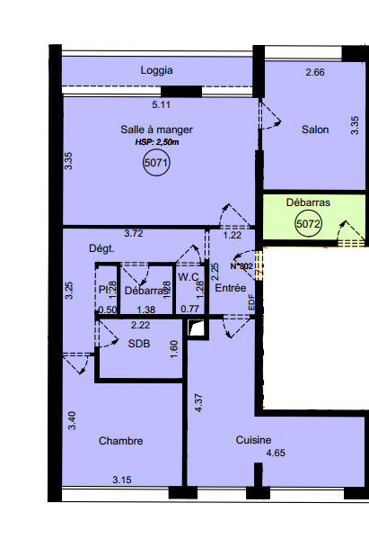 Appartement - 62 m² - 3 pièces