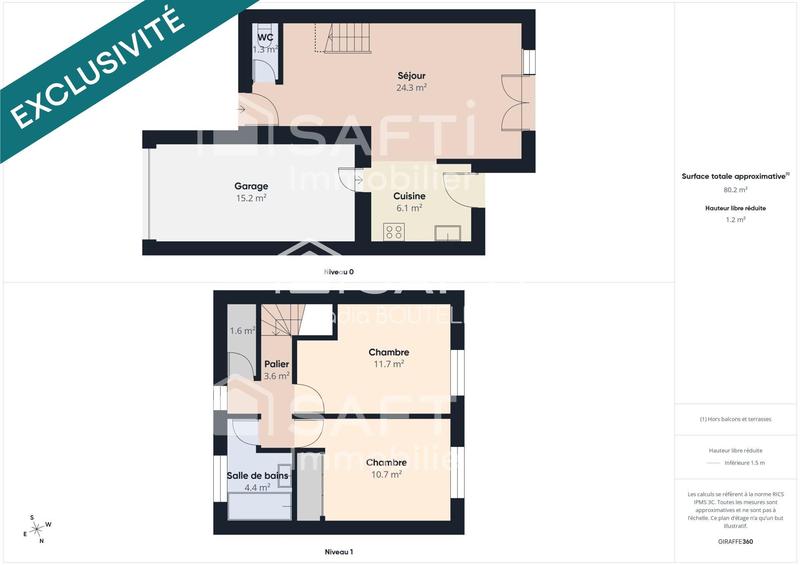 Maison - 64 m² - 3 pièces