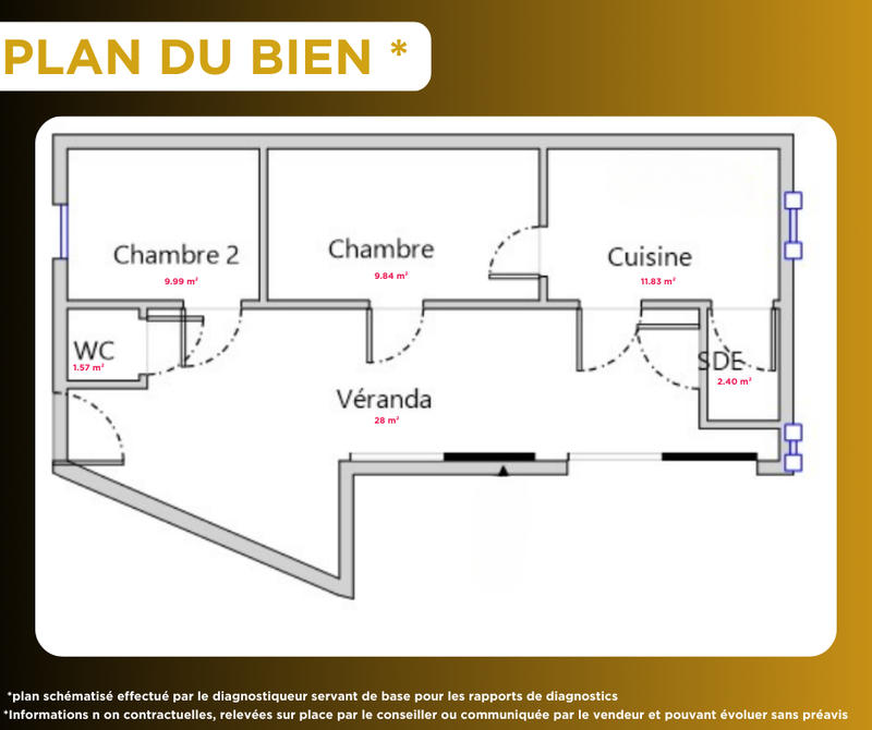 Maison - 63 m² - 3 pièces