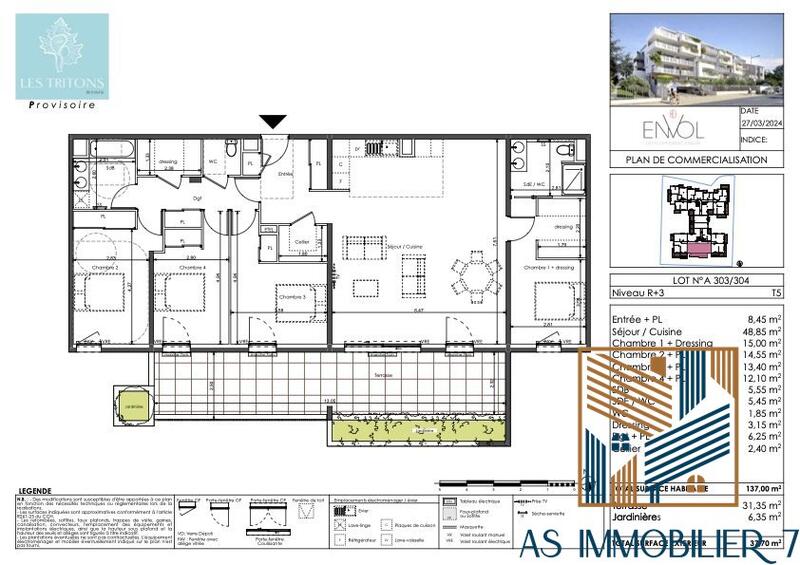 Appartement - 137 m² - 5 pièces