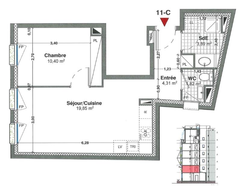 Appartement - 40 m² - 2 pièces