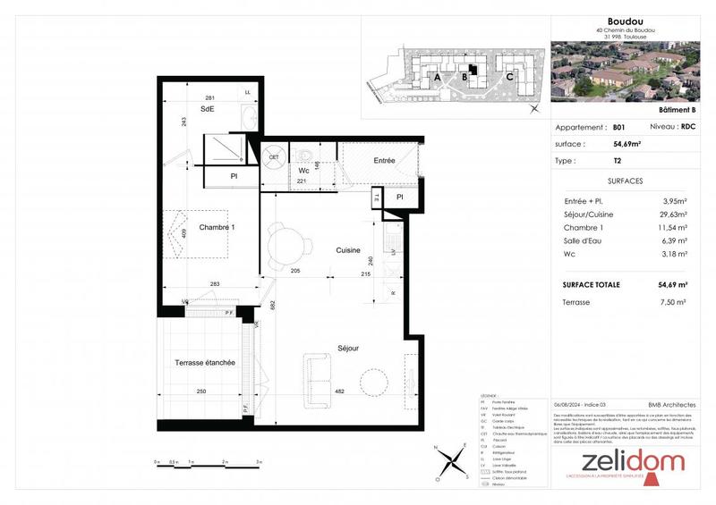 Appartement - 50 à 91 m² - 2 pièces
