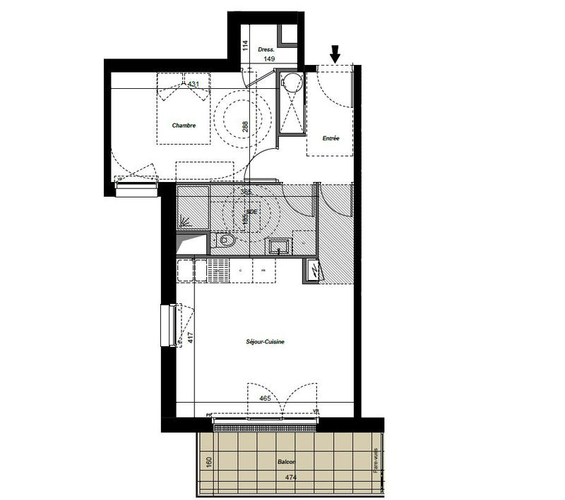 Appartement - 46 m² - 2 pièces