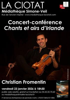 Concert-conférence Chants et airs d’Irlande par Christian Fromentin