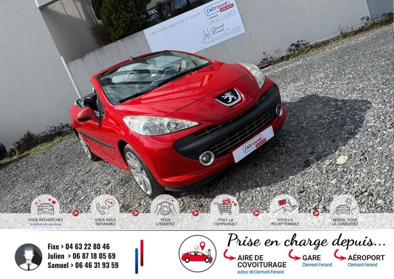 Peugeot 207 Cc 1.6 Vti 120Cv Red Color *107.000km*Véhicule sous Garantie 6 Mois*Kit de Distribution Ok*Dernier entretien et Ct Ok*Climatisation Bi-Zone*Autoradio*Vitres électriques*Abs*Esp