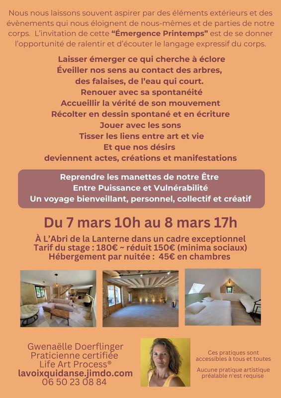 Stage émergence printemps