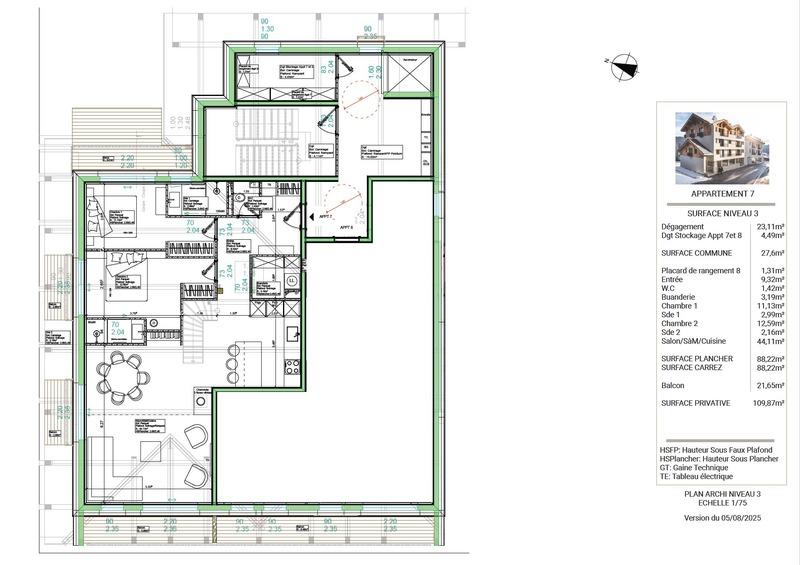 Appartement - 140 m² - 5 pièces