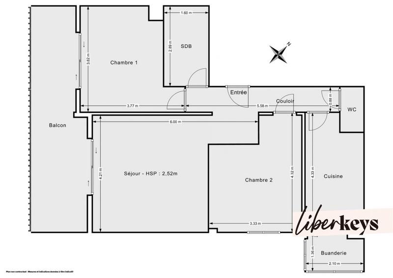 Appartement - 61 m² - 3 pièces
