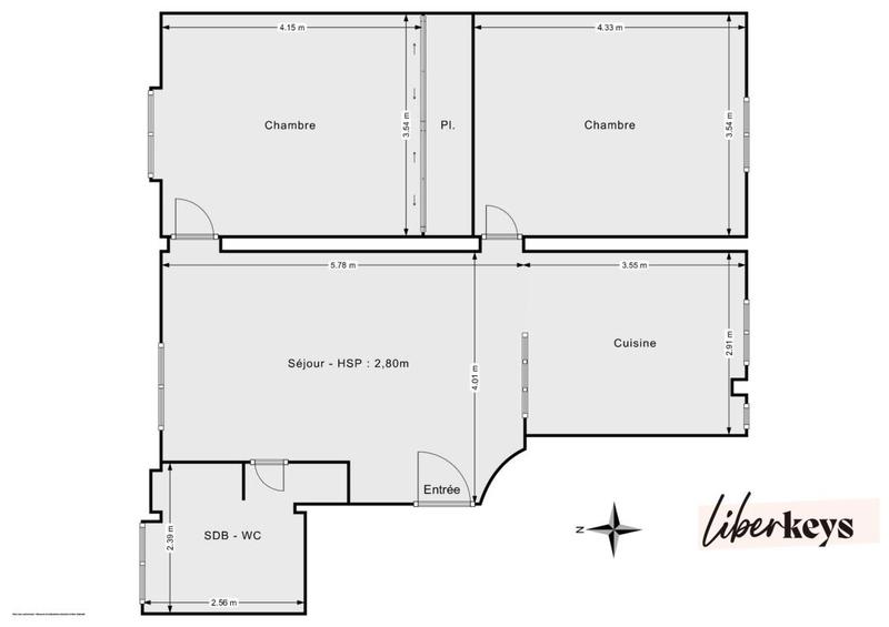 Appartement - 68 m² - 3 pièces