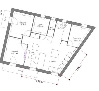 Appartement - 60 m² - 4 pièces