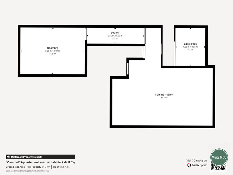 Appartement - 43 m² - 2 pièces