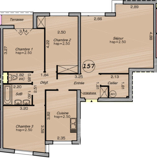 Appartement - 80 m² - 4 pièces