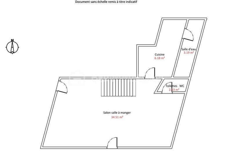 Maison de ville - 70 m² - 3 pièces