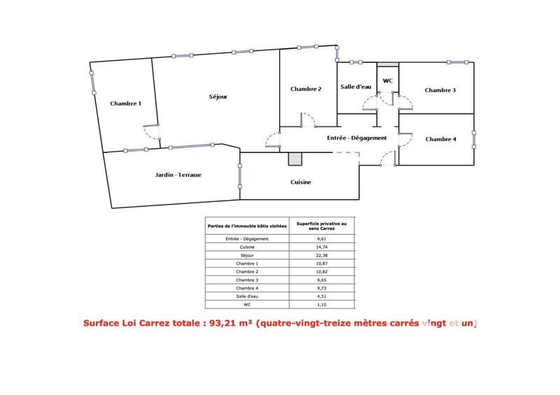 Appartement - 93 m² - 5 pièces