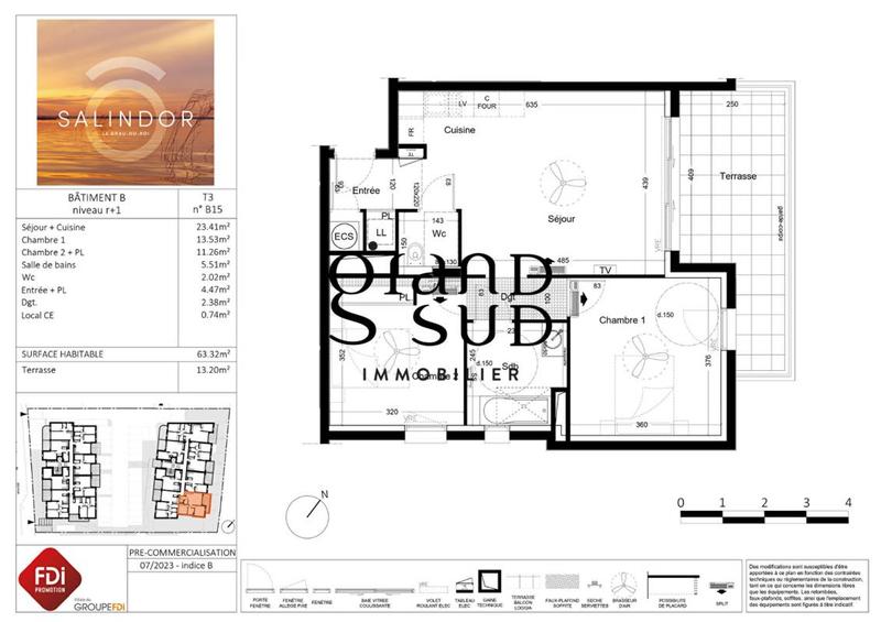 Appartement - 63 m² - 3 pièces