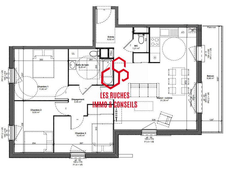 Appartement - 81 m² - 4 pièces