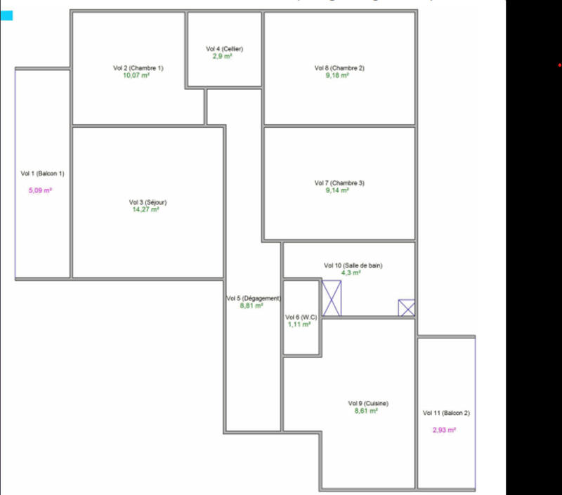 Appartement - 68 m² - 4 pièces