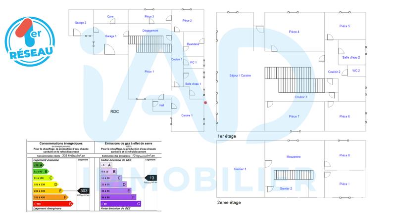 Maison de village - 300 m² - 8 pièces