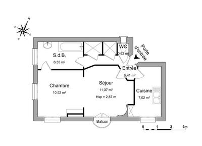 Appartement - 41 m² - 2 pièces